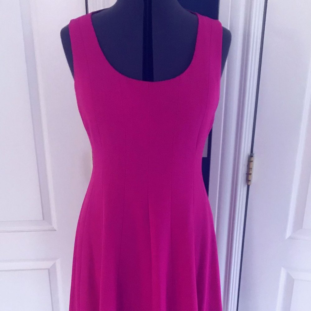 NINE WEST Dress, Size 10, Dark Pink Fuchsia, Good All-Occassion Dress - Picture 6 of 9